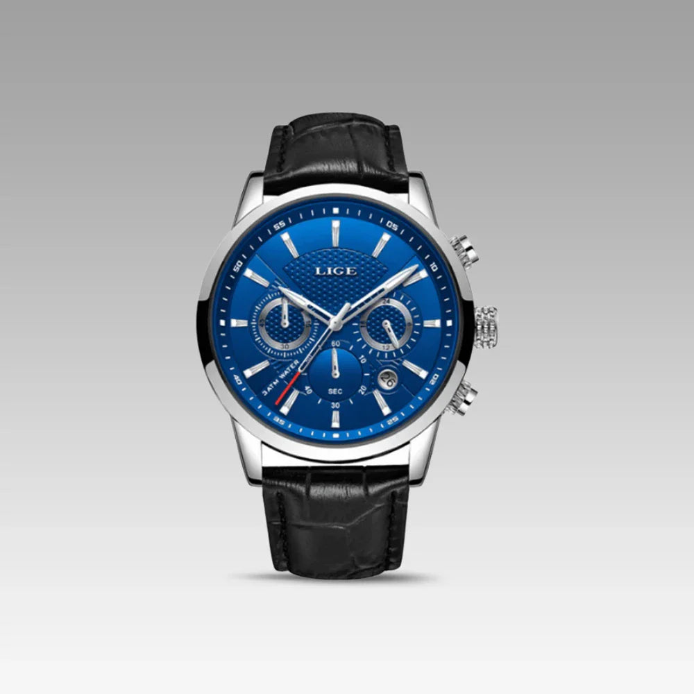 Relógio de Couro Ferren Blue 42mm