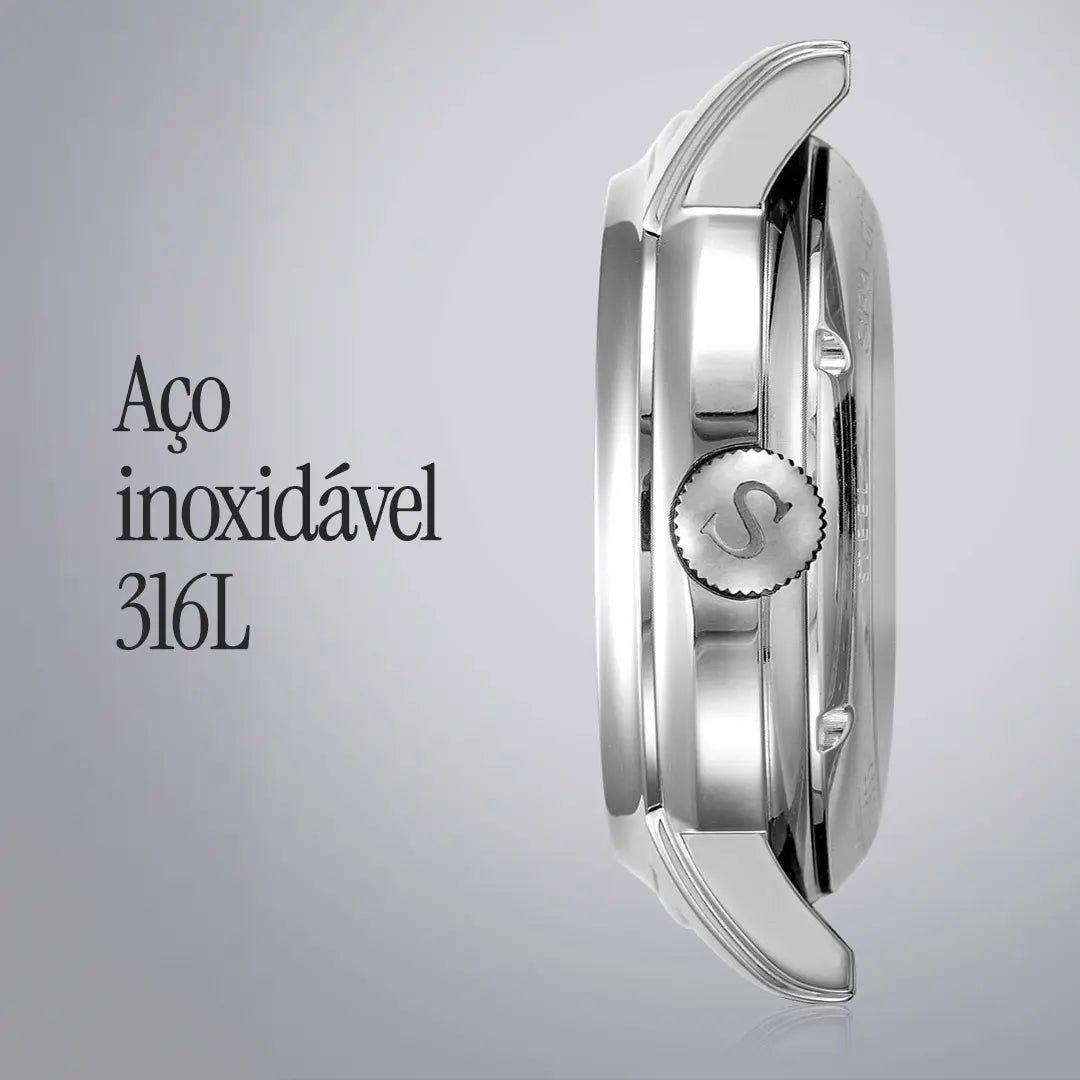 Relógio de Couro Alvor Black 42mm