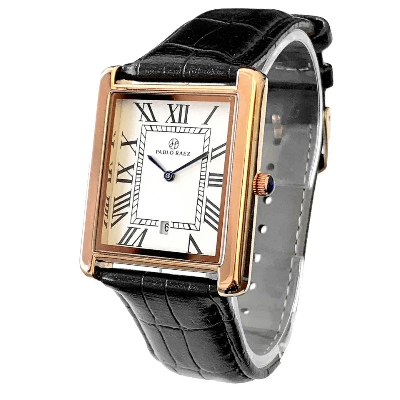Relógio de Couro Solenne Black Gold 38mm