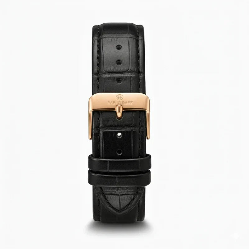Relógio de Couro Solenne Black Gold 38mm