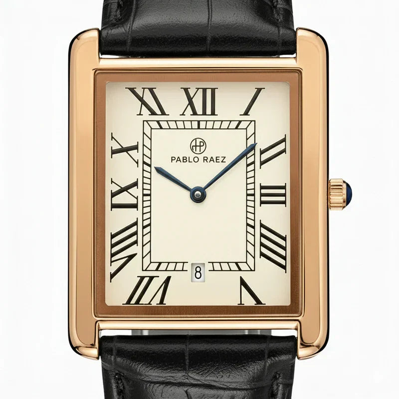 Relógio de Couro Solenne Black Gold 38mm