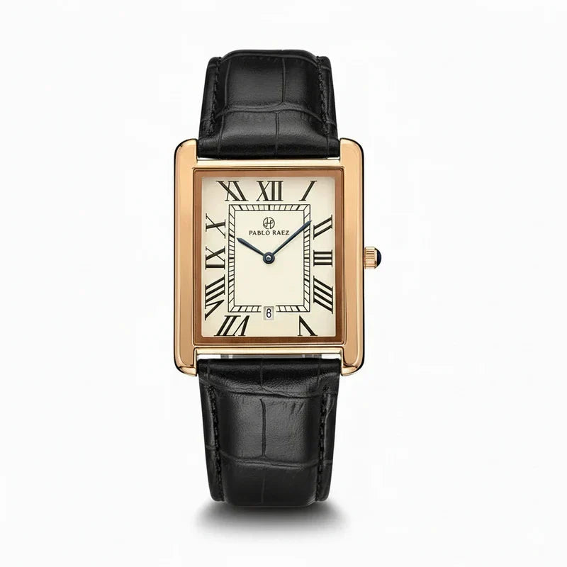 Relógio de Couro Solenne Black Gold 38mm