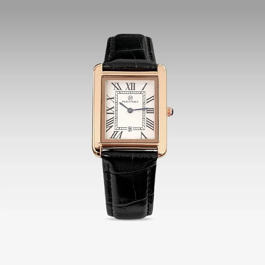 Relógio de Couro Solenne Black Gold 38mm