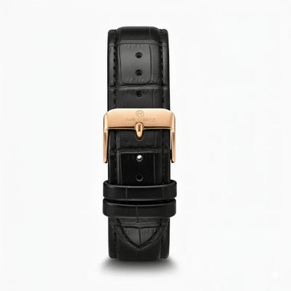 Relógio de Couro Solenne Black Gold 38mm