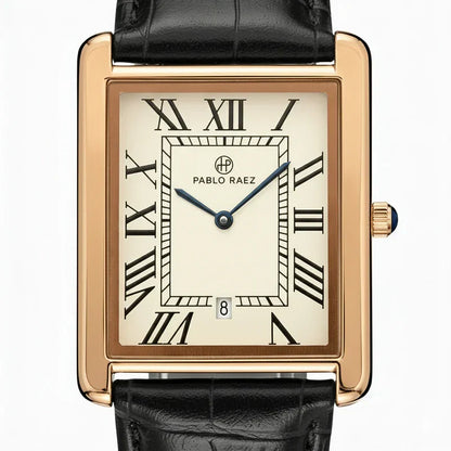 Relógio de Couro Solenne Black Gold 38mm