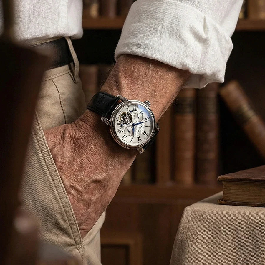 Relógio de Couro Alvor Black 42mm