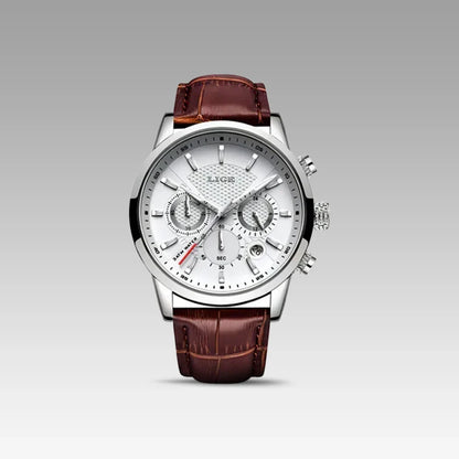 Relógio de Couro Ferren White 42mm